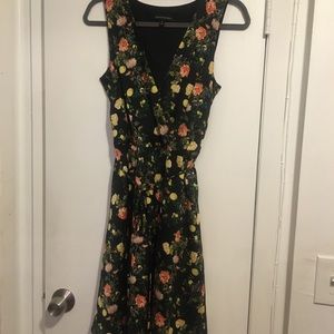 Floral Romantic Garden Faux Wrap Tie Dress